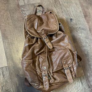 Women's Aeropostale Brown Faux Leather Backpack